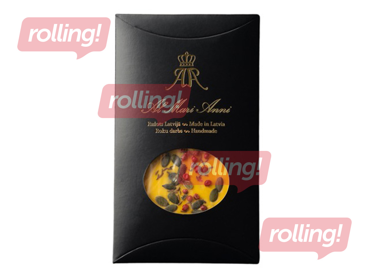Chocolate Al Mari Anni, cheese flavor, with seeds and pink pepper, 80g