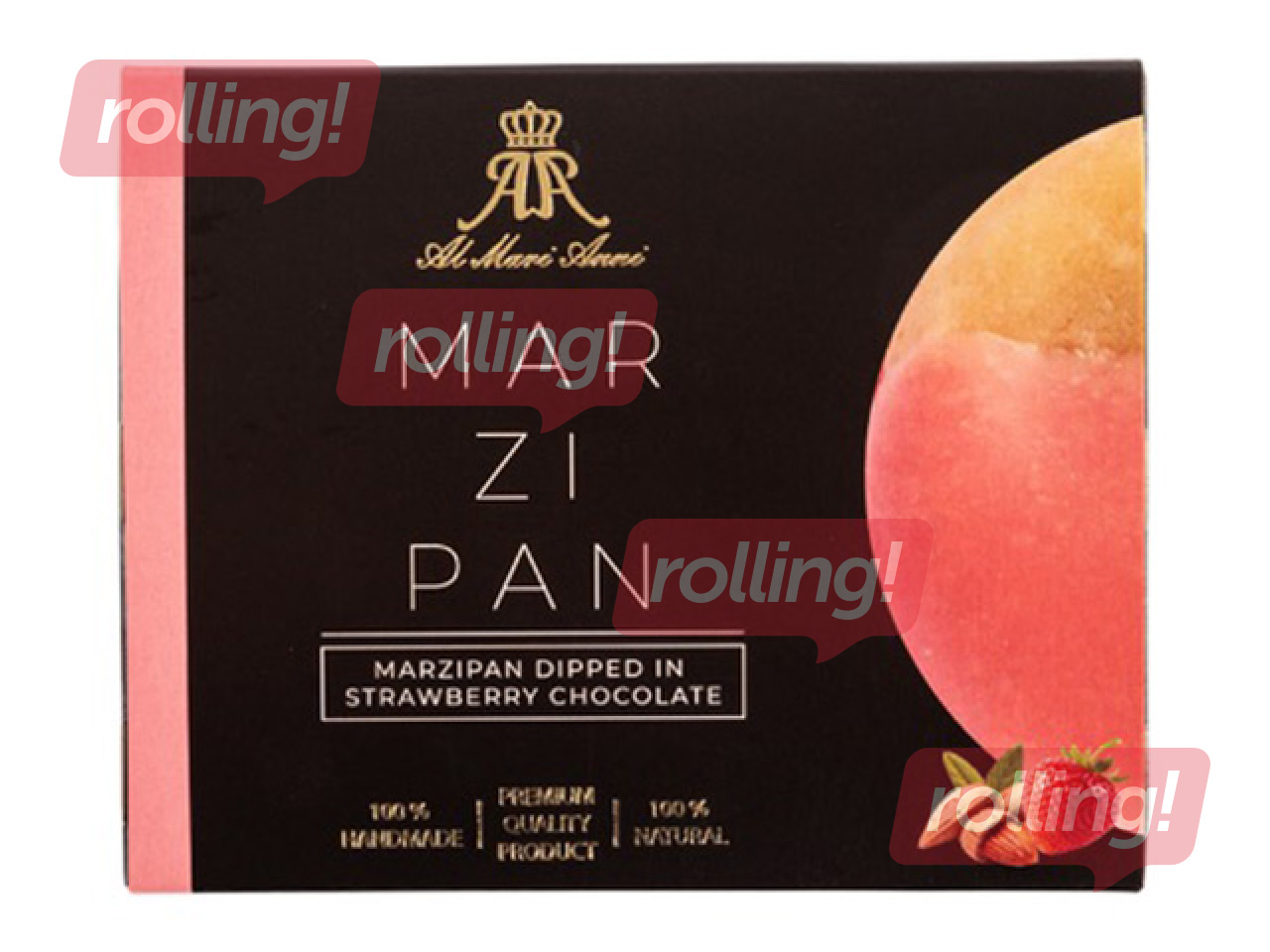 Šokolaadis martsipan Al Mari Anni, maasikamaitseline, 150g