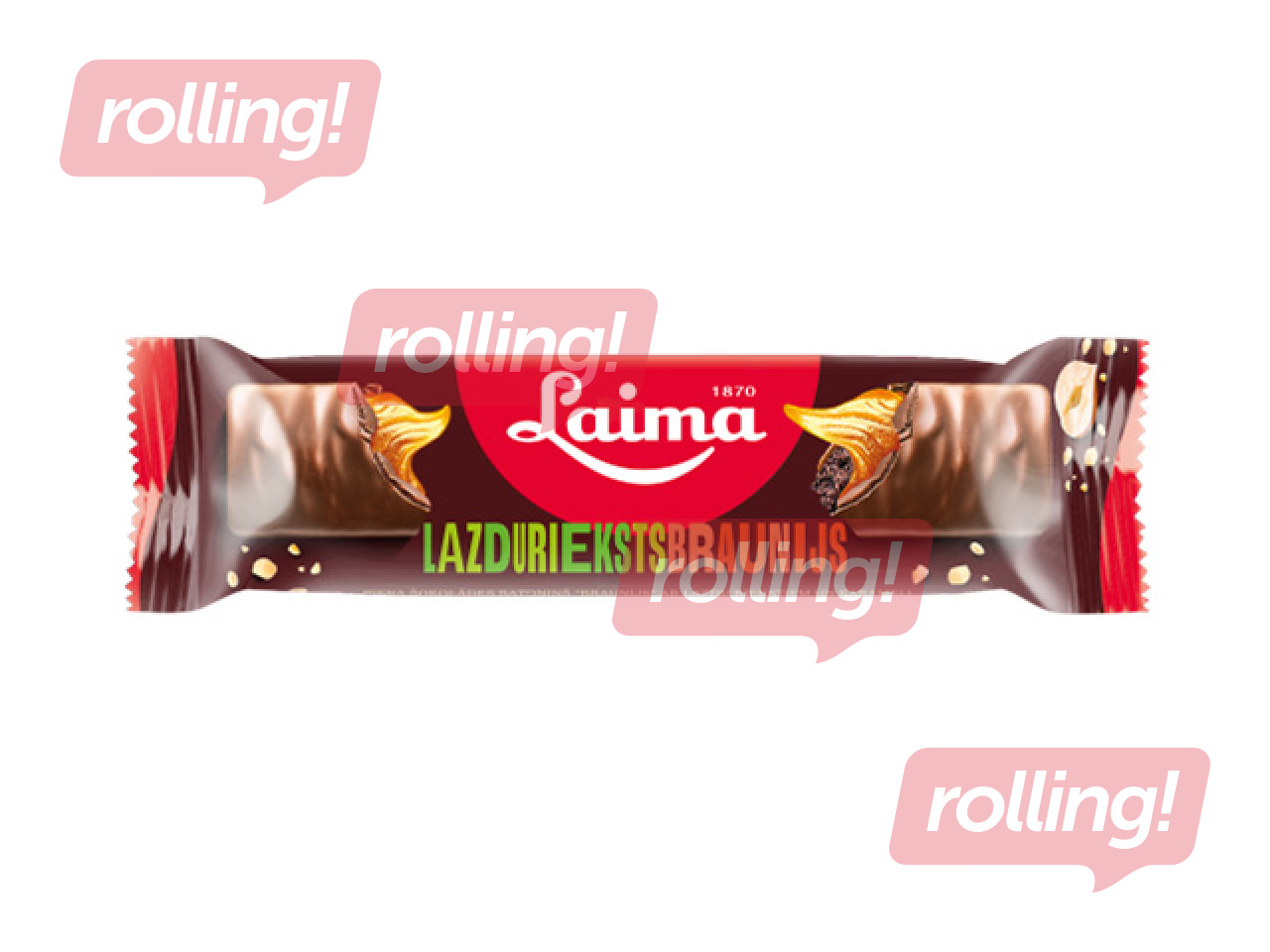 Batoon Laima, piimašokolaadi brownie sarapuupähklite ja karamelliga, 50g
