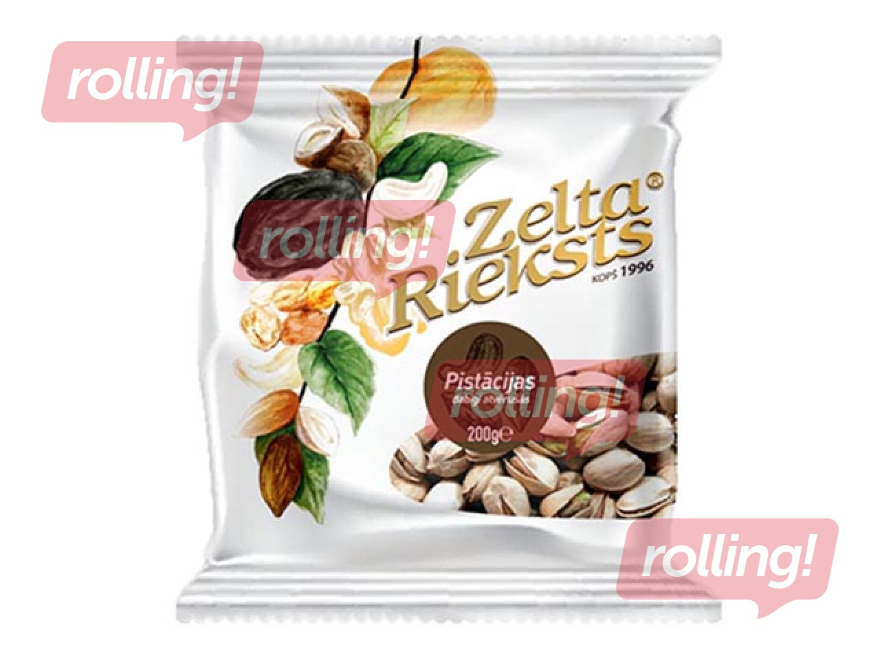 Pistachios Zelta rieksts naturally opened, salted, 500g