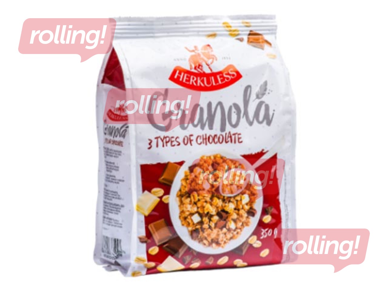 Müsli Herkuless Granola röstitud 3 tüüpi šokolaadiga, 350 g