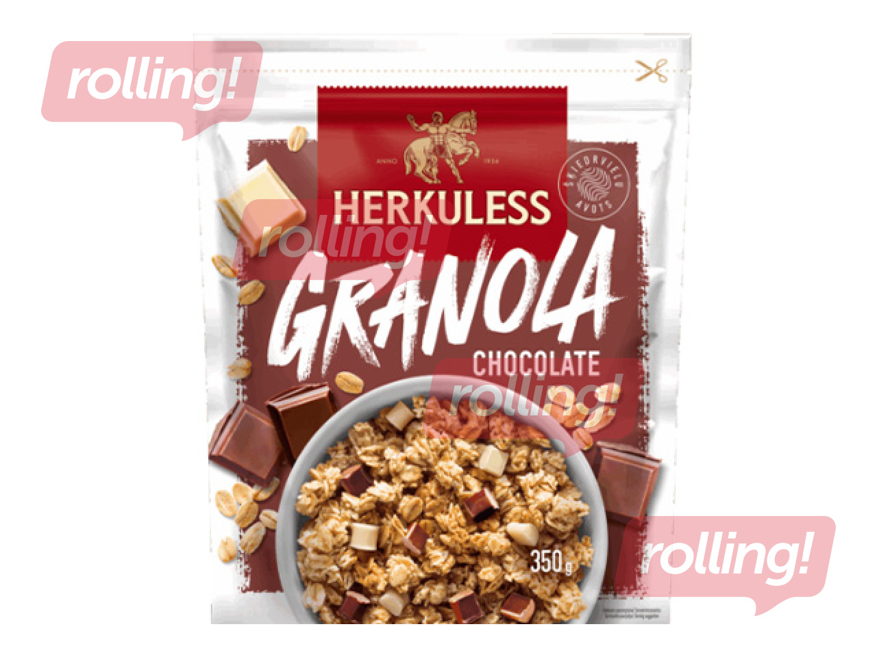 Мюсли Herkuless Granola Жареный с 3 видами шоколада, 350г