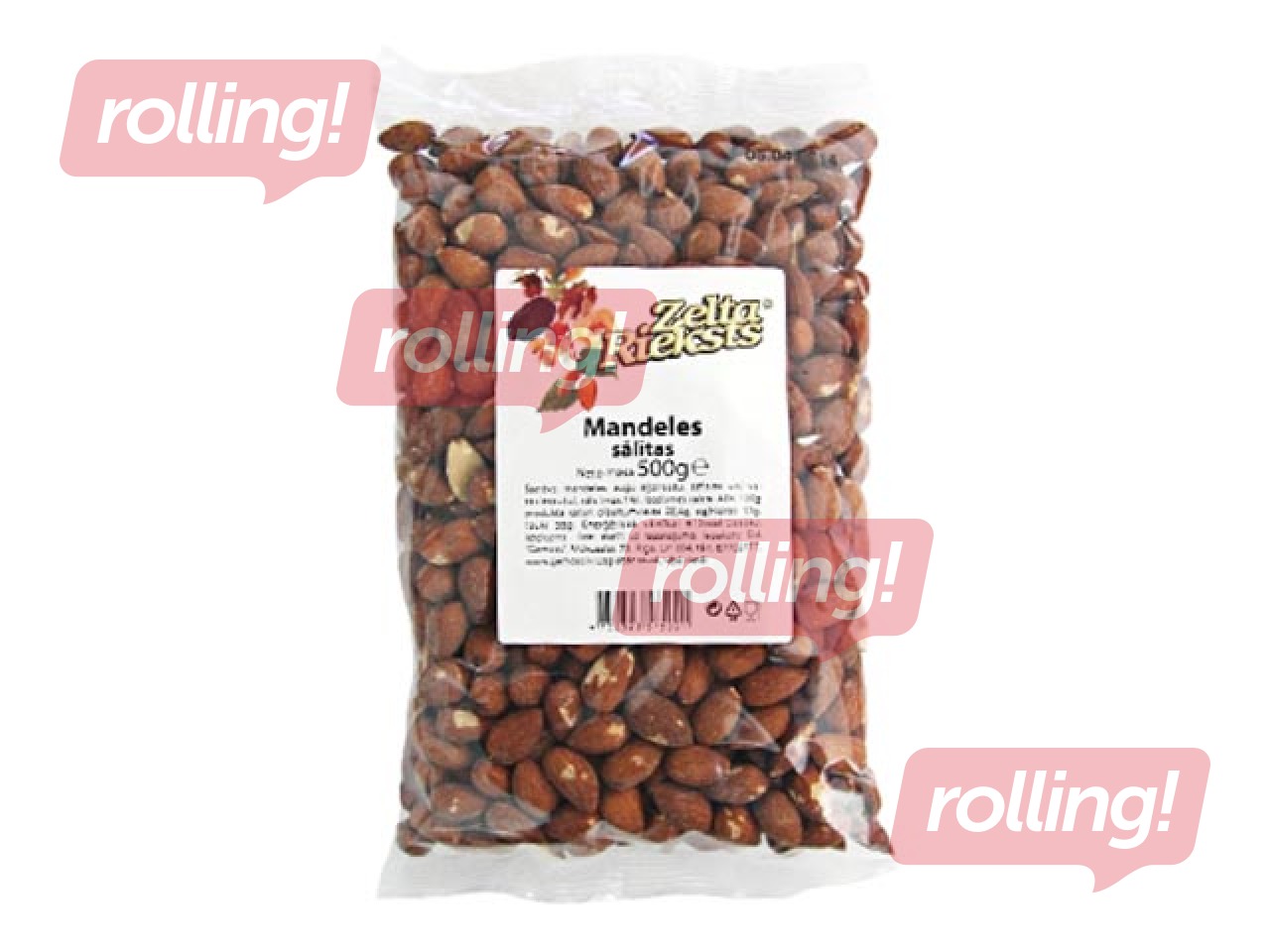 Mandlid, röstitud, soolased, 500g