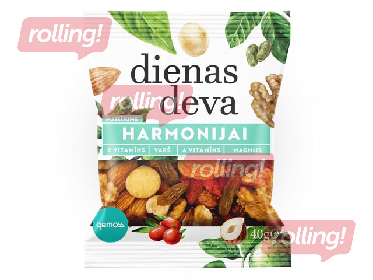 Pähklite ja kuivatatud puuviljade segu Harmony, 40 g