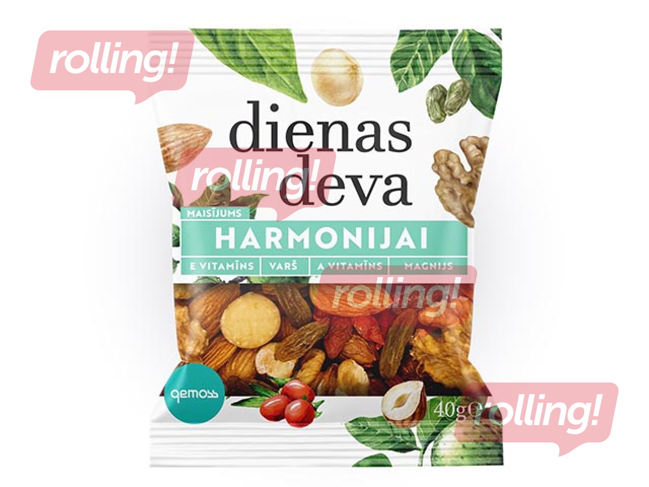 Riekstu un žāvētu augļu maisījums Dienas deva, 3 x 5 veidu paka