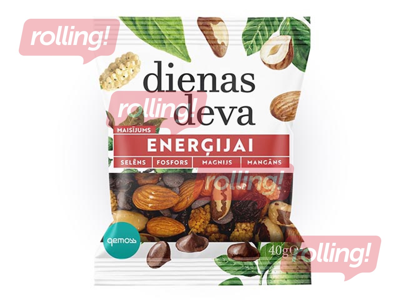 Riekstu un žāvētu augļu maisījums Dienas deva, 3 x 5 veidu paka