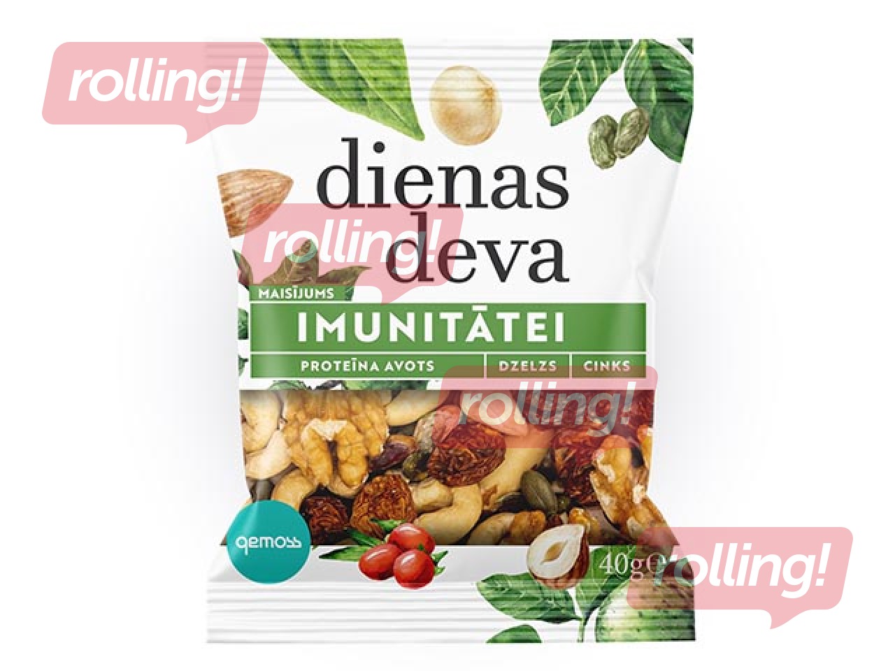 Riekstu un žāvētu augļu maisījums Dienas deva, 3 x 5 veidu paka