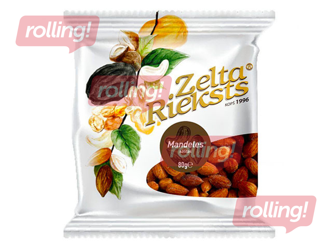 Röstitud soolased mandlid Zelta, 80 g