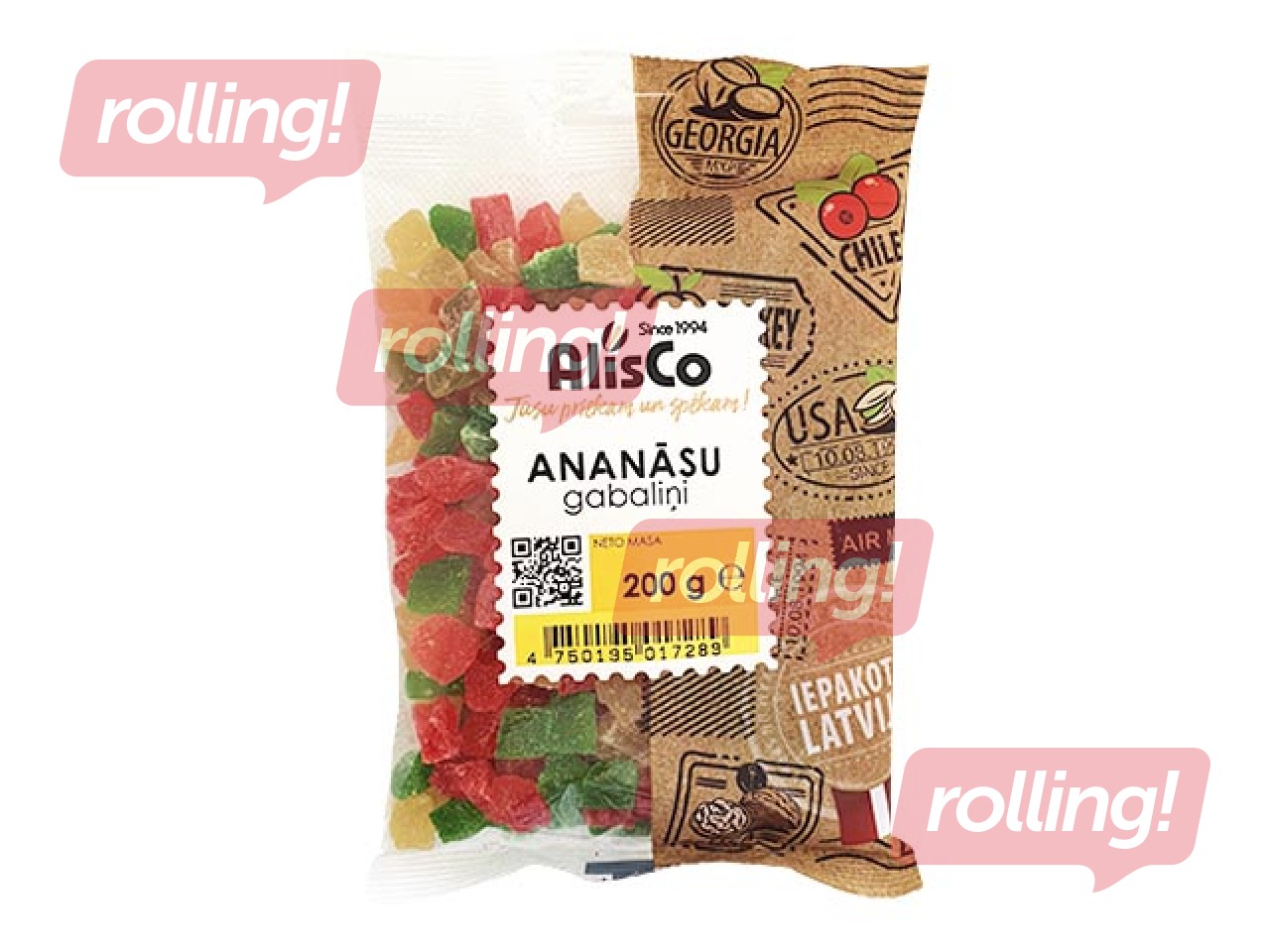 Kuivatatud ananass AlisCo, assortii, 200 g