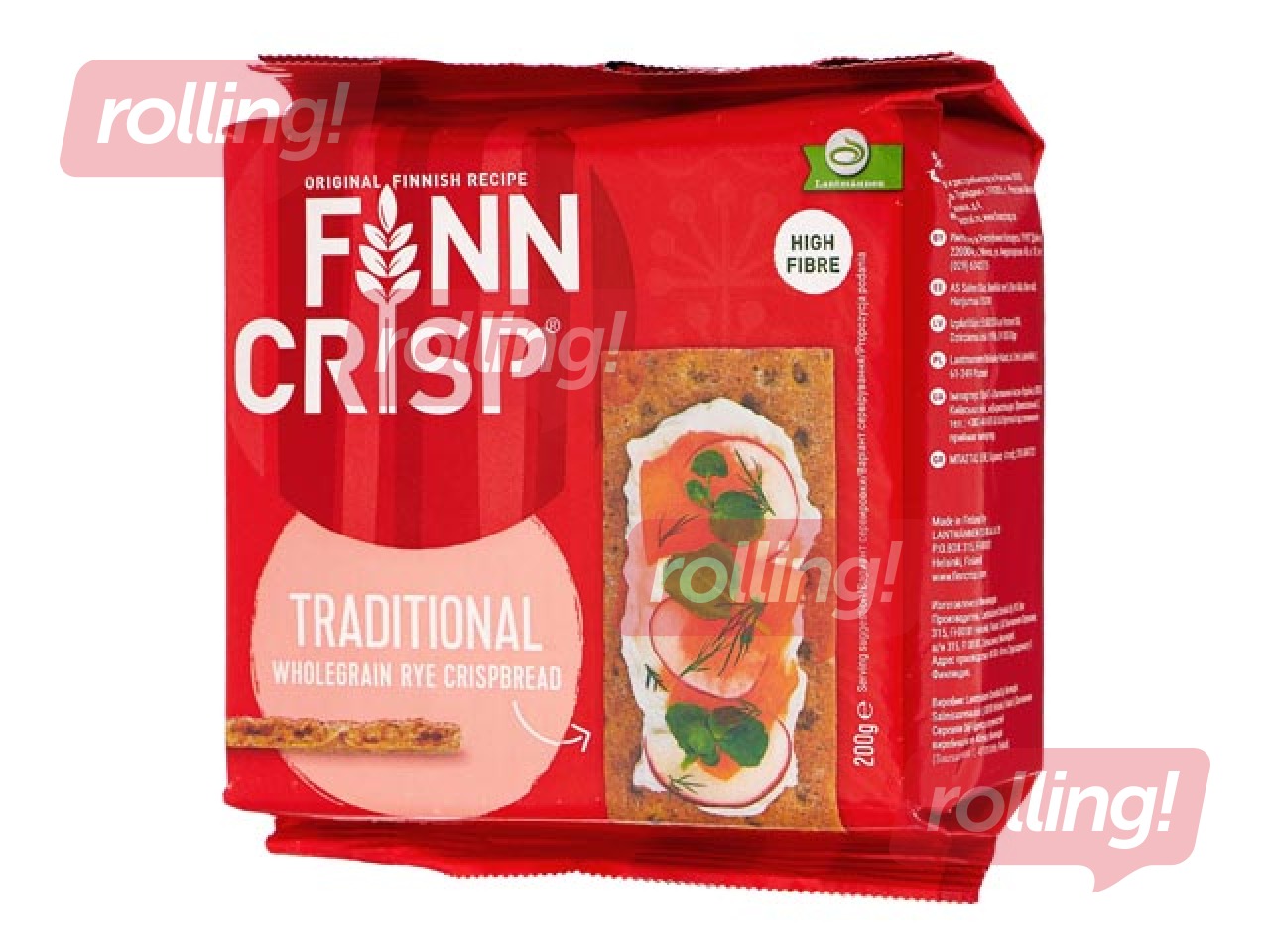 Traditsioonilised ristkülikukujulised Finn Crispi küpsised, 200 g