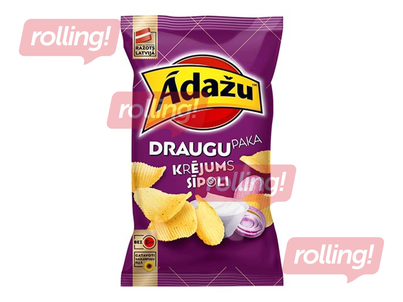 Čipsi Ādažu, krējuma un sīpolu garša, 180g