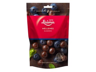Dragees with blueberry flavor in dark chocolate Laima, 140g