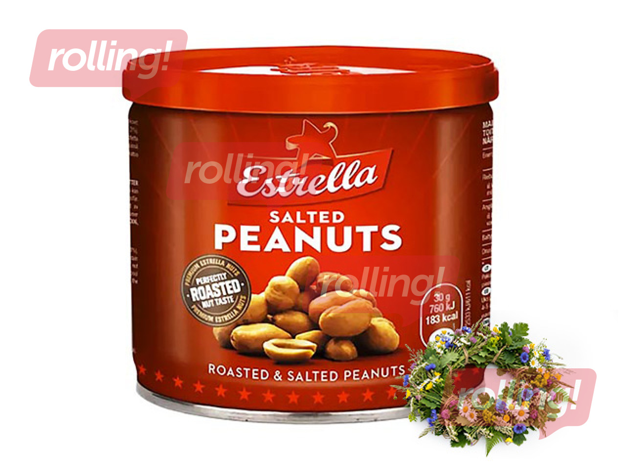 Soolatud maapähklid metallpurgis, Estrella, 140 g +Jaanipäeva kingitus!