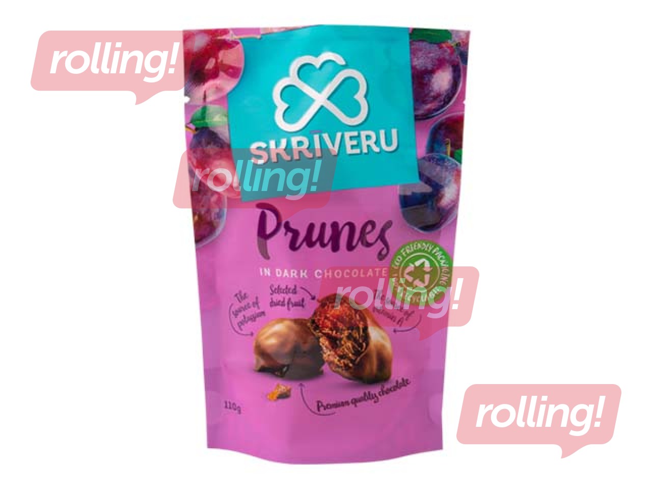 Ploomid tumedas šokolaadis Skriveri, 110 g