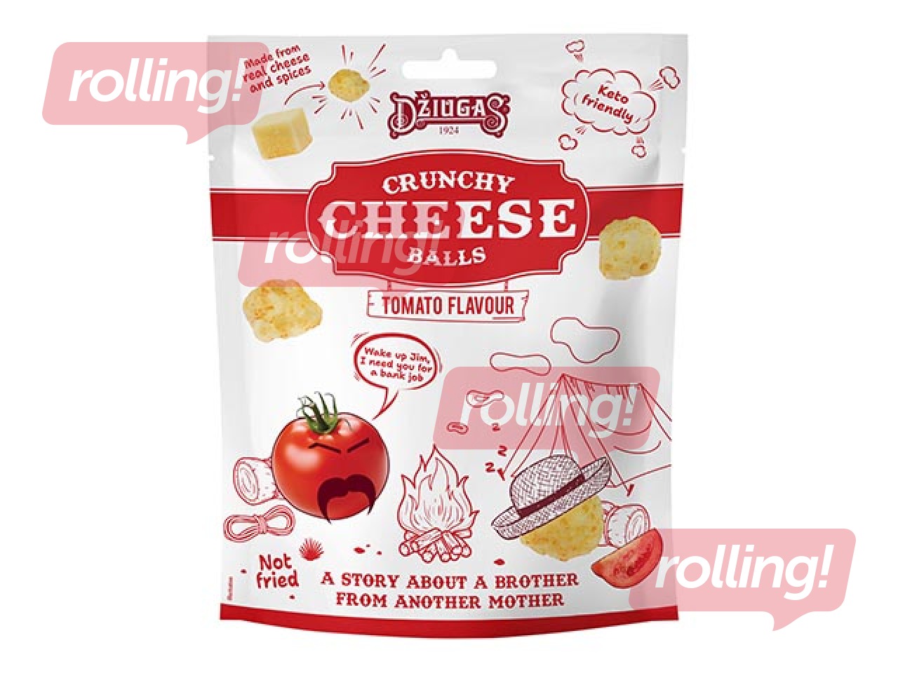 Kraukšķīgās siera bumbiņas Džiugas ar tomātu garšu, 40g