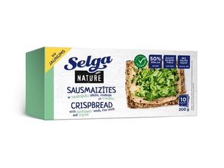 Crispbreads with Sunflower Seed, Flaxseed, and Thyme Nature, Selga, 200g