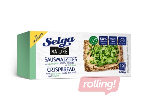 Päevalille- ja linaseemnetega krõbuskid, tüümianiga, Nature, Selga, 200g