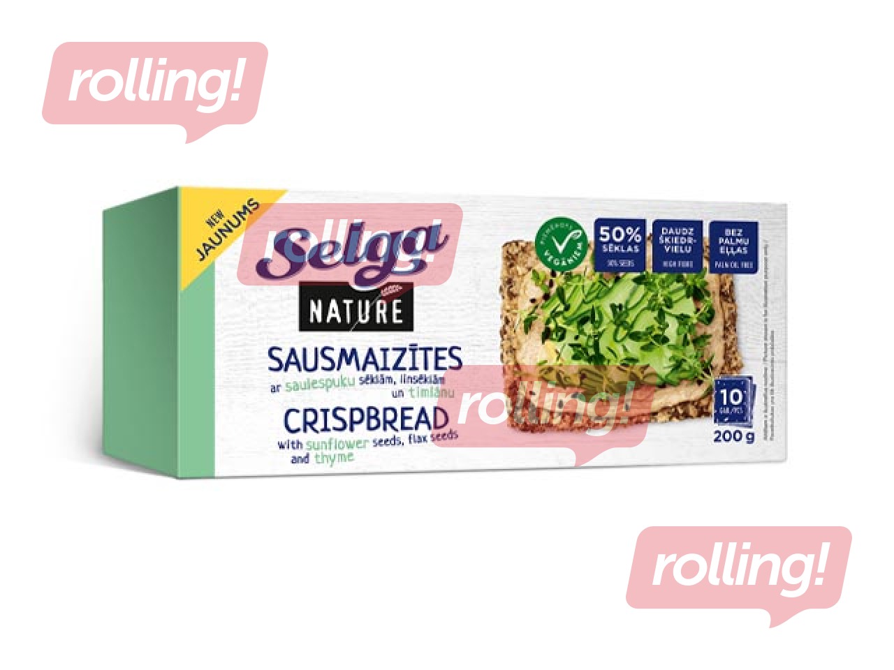 Päevalille- ja linaseemnetega krõbuskid, tüümianiga, Nature, Selga, 200g