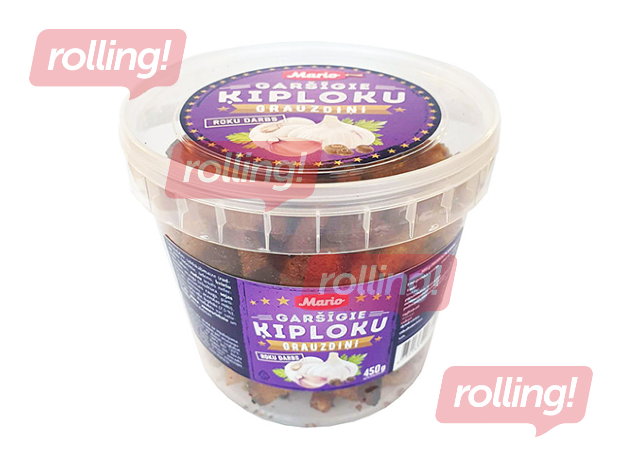 Küüslaugukrõpsud, Mario, ämbris, 450g
