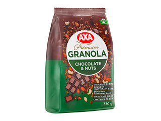 Musli, AXA, Granola, šokolaadi ja pähklitega, 330g