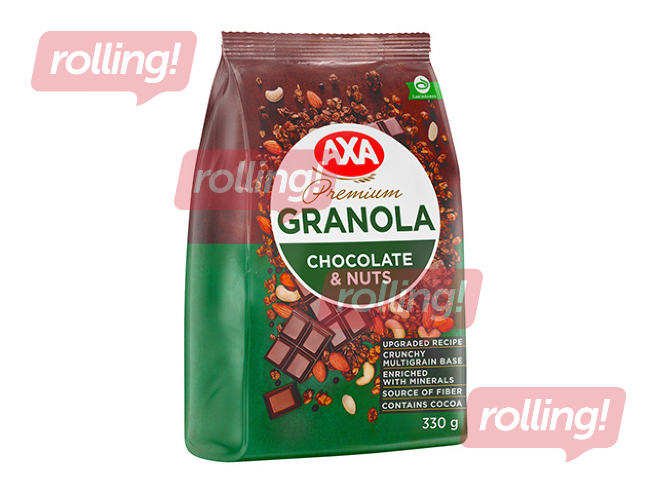 Musli, AXA, Granola, šokolaadi ja pähklitega, 330g