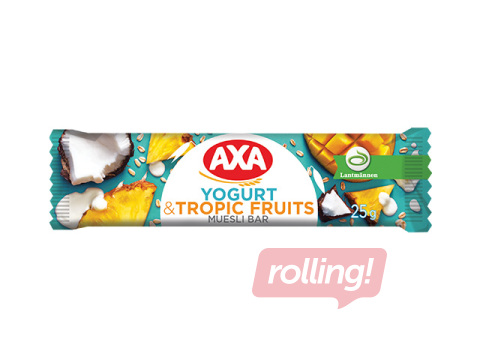 Batoniņš AXA, musli ar jogurtu un tropiskajiem augļiem, 25g