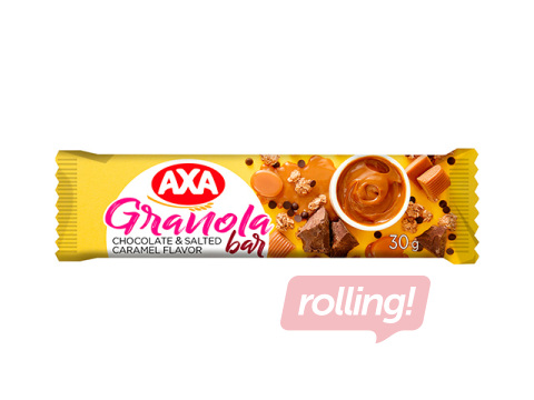Muesli granola bar, AXA, with chocolate and salted caramel flavour, 30g