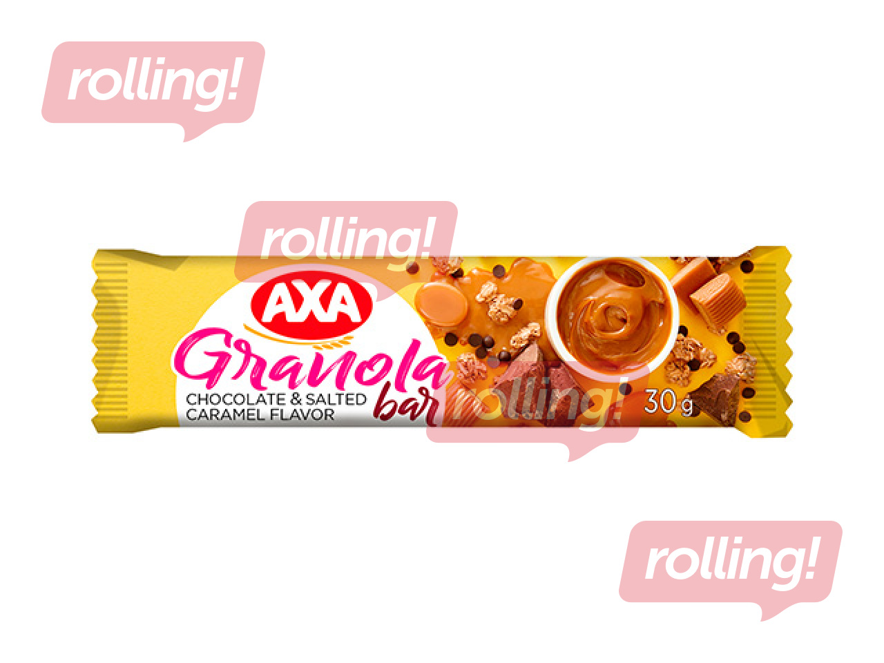 Muesli granola bar, AXA, with chocolate and salted caramel flavour, 30g