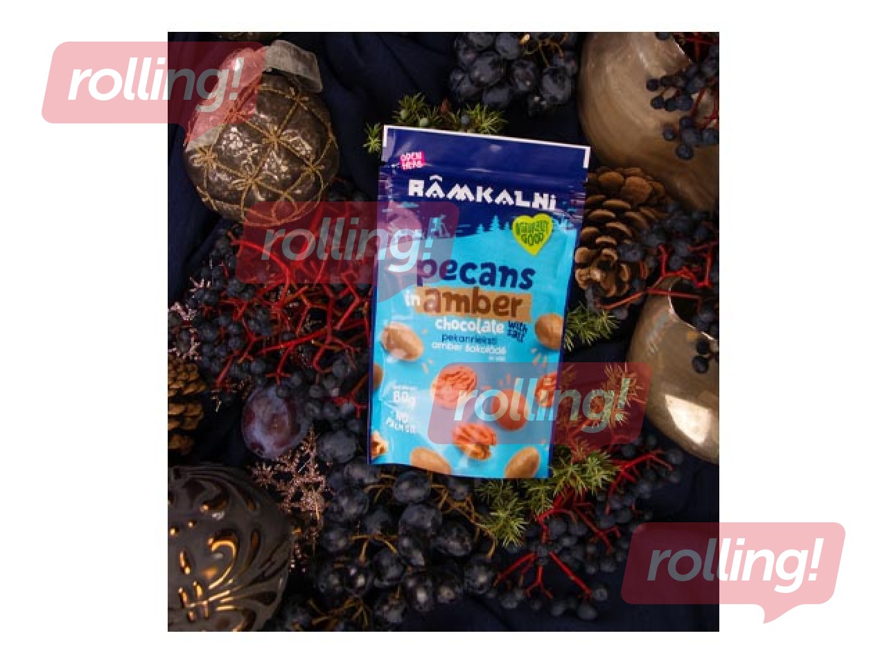 Pekanipähklid Rāmkalni, Amber šokolaadis soolaga, 80g