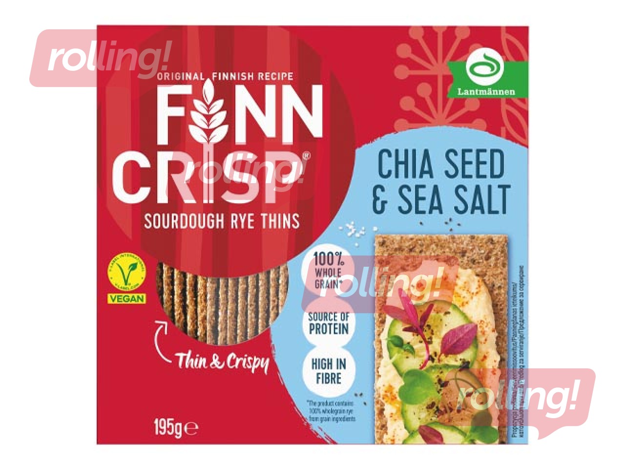 Sausmaizītes Finn Crisp ar čia sēklām, 195g