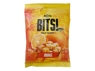 Uzkodu našķis AlisCo BITS!, apelsīnu, 70g