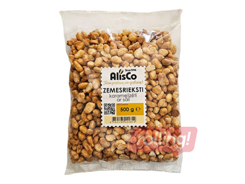 Röstitud maapähklid soolaga, karamelliseeritud 500g, AlisCo