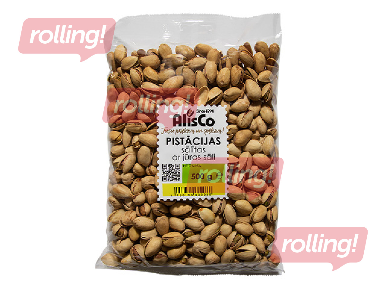 Röstitud ja soolatud pistaatsiapähklid  500g, AlisCo