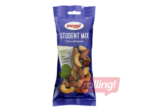 Pähklisegu Mogyi Student Mix, pähklid ja rosinad, 70g