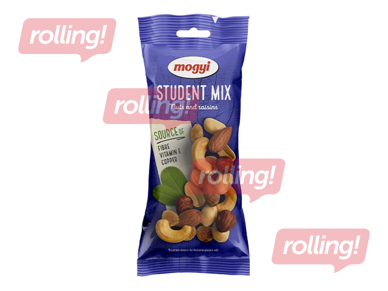 Pähklisegu Mogyi Student Mix, pähklid ja rosinad, 70g