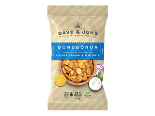 Grauzdētas lauku pupas Dave & Jon's ar skābā krējuma un sīpolu garšu, 100g