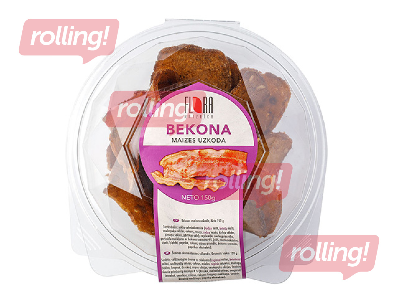 Bread snack Flora with bacon flavour, 150g