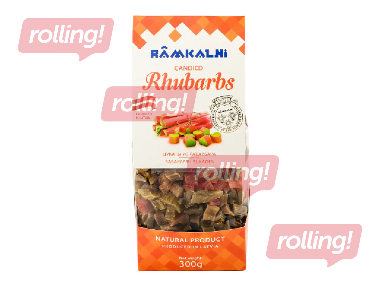 Candied rhubarb Rāmkalni, 300g