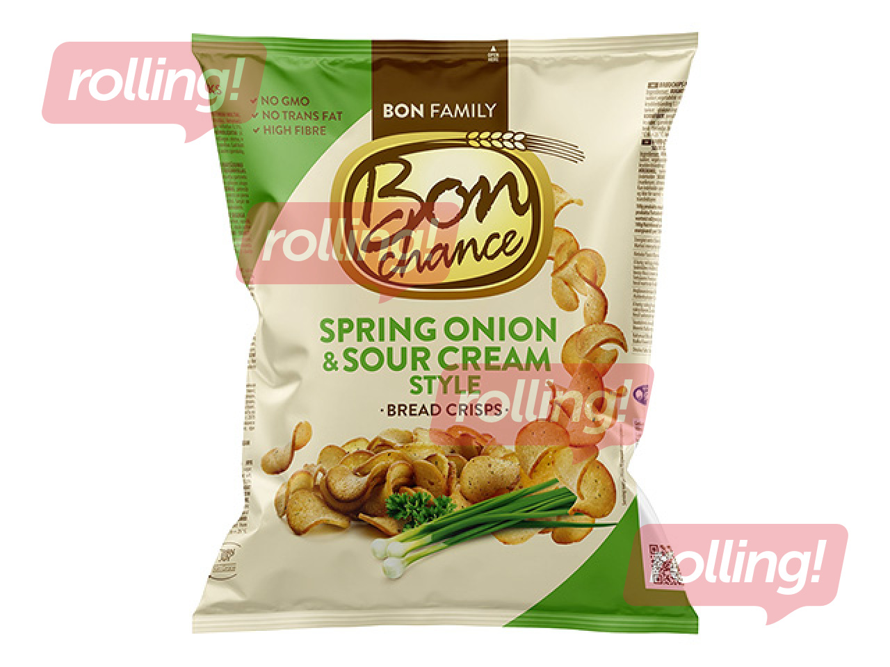 Bread chips Bon Chance with sour cream and spring onion flavour, 120g