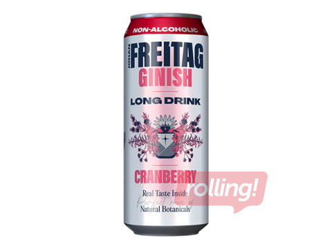 Alkoholivaba kokteil Johan Freitag Ginish Long Drink, jõhvika, 500ml (pandipakend sisaldub hinnas)