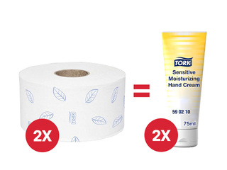 Туалетная бумага Tork Premium Mini Jumbo, 12 рулона, 2 слоя, белый  +АКЦИЯ Покупайте туалетную бумаг