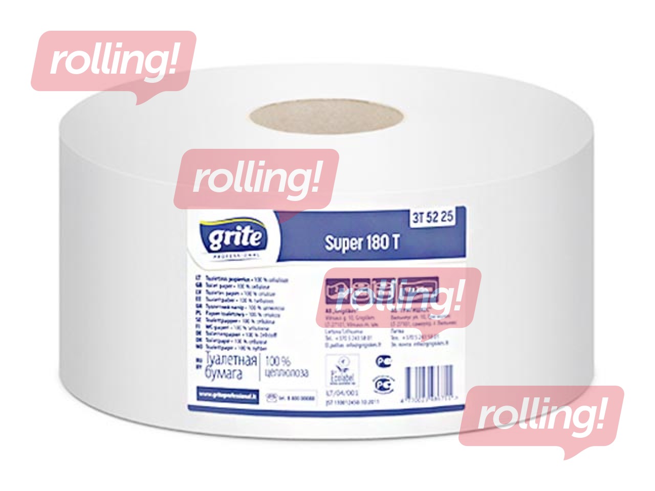 Tualettpaber  Grite Super 180T, Ø18 cm, 12 rulli, 2 kihti, valge