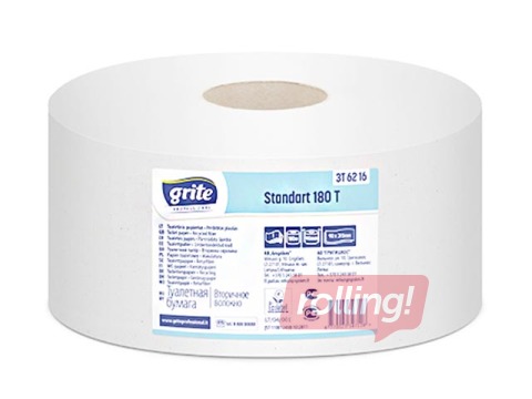 Tualettpaber Grite Standart 180m, Ø18 cm, 12 tk, 2-kihiline, valge