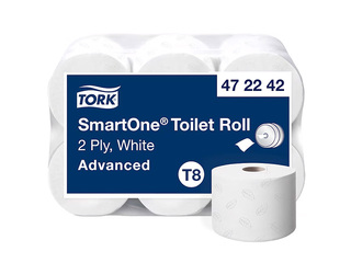 Tualetes papīrs Tork Smart One T8, 2 slāņi, balts, 6 ruļļi