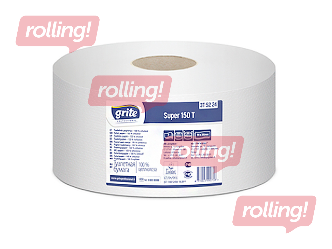 Tualettpaber Grite Super 150 Extra Ø18, 12 rulli, 2 kihiline , valge