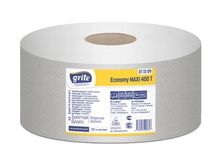 Туалетная бумага Grite Economy Maxi 400T, Ø25, 6 рулонов, 1 слой, серый