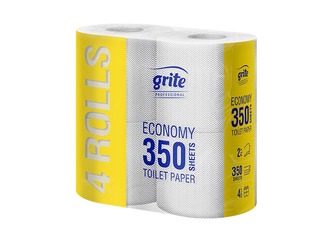 Toilet paper Grite Economy 350, 4 rolls, 2 layers, grey