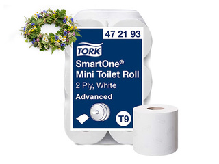 Toilet paper Tork SmartOne Mini T9, 2 layers, white,12 rolls +Midsummer gift!
