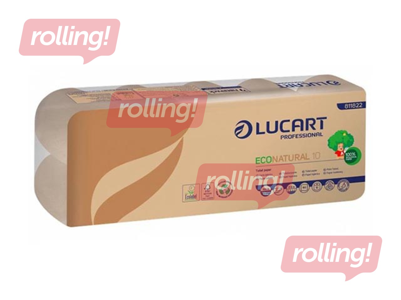 Toilet paper Lucart Eco Natural 10, 120 rolls, 2 layers, brown