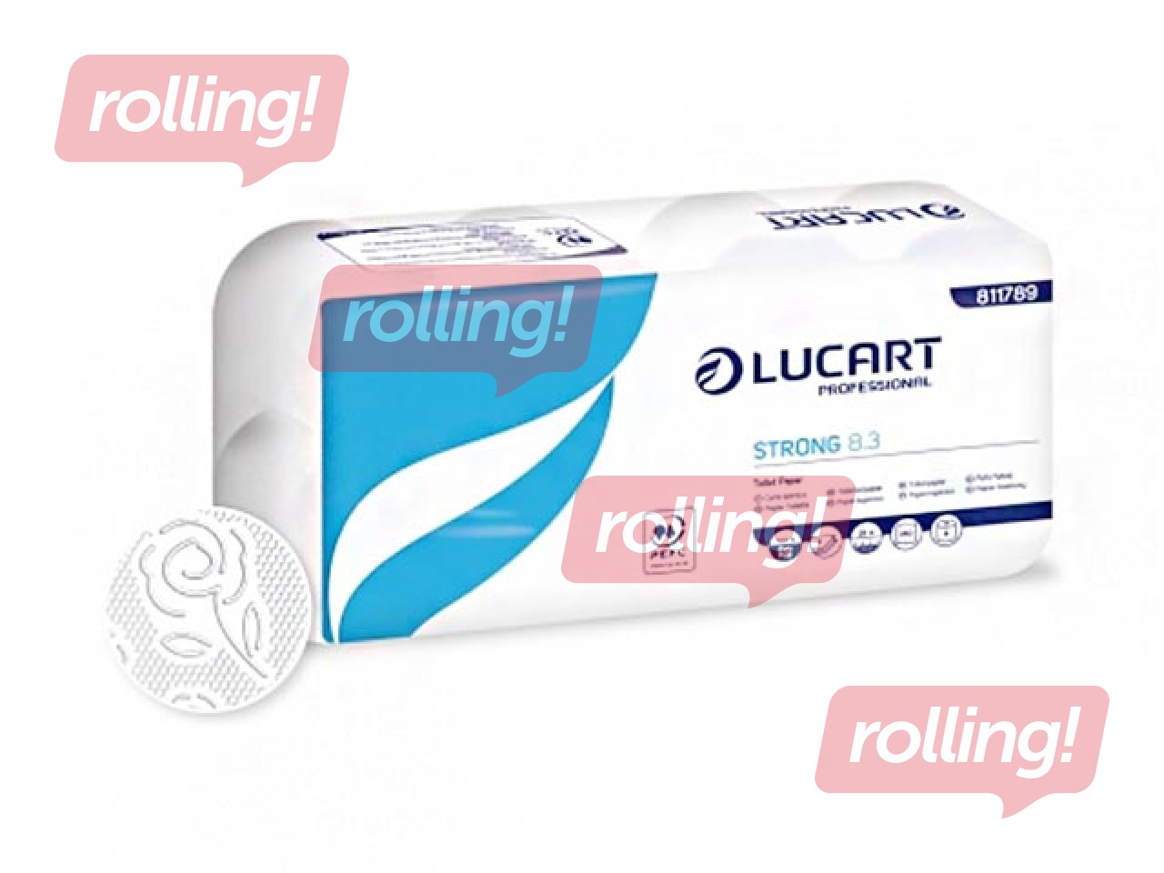 Toilet paper Lucart Strong 8.3, 72 rolls, 3 layers, white